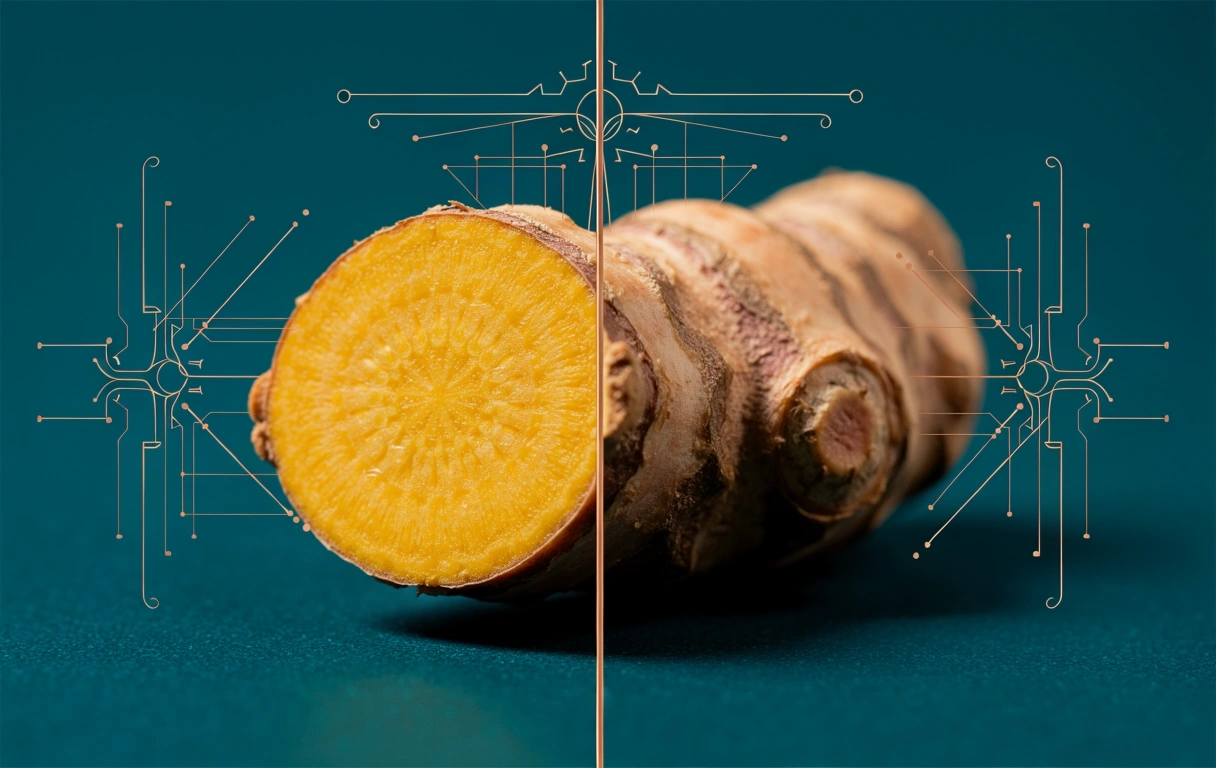 Structural detail of a turmeric root